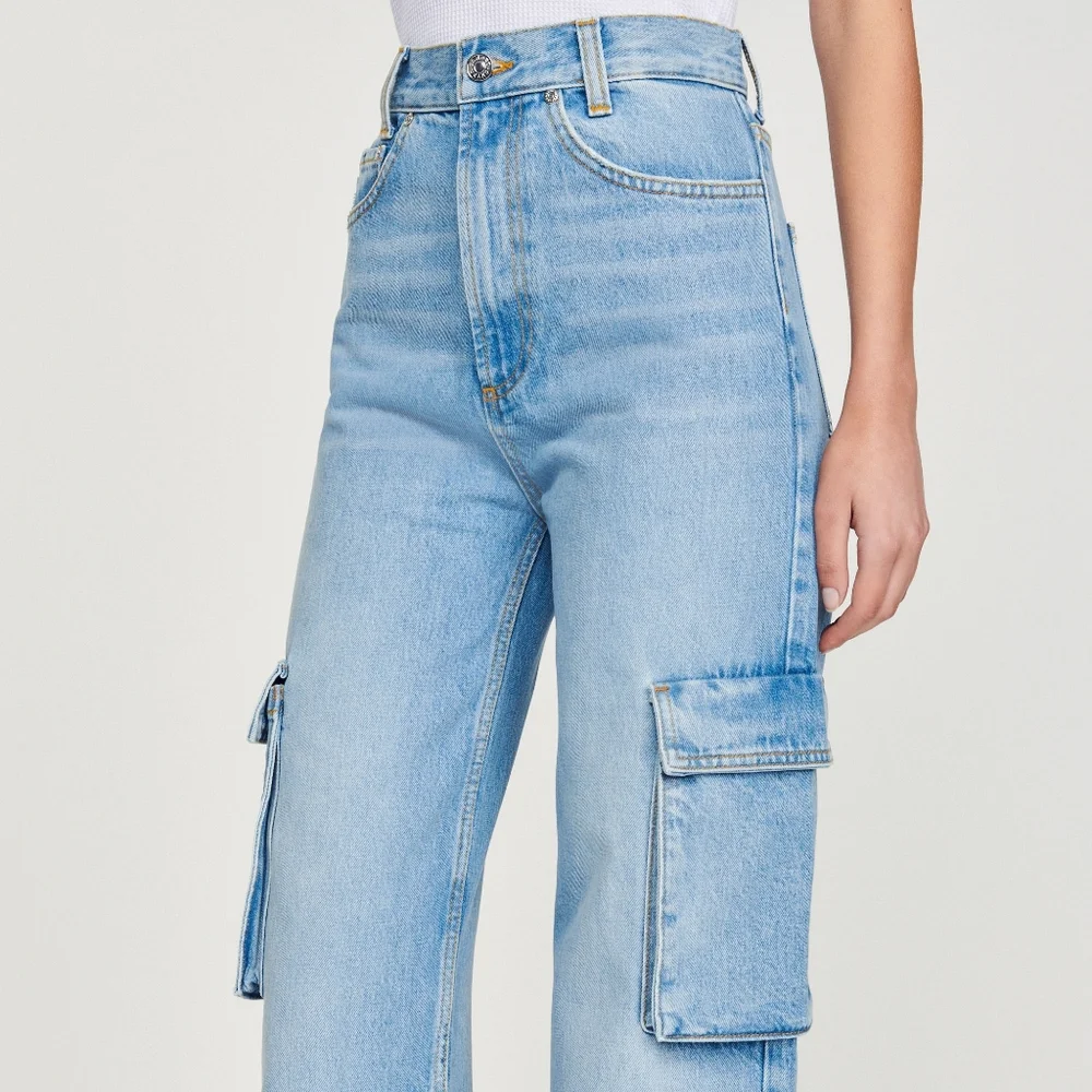 SANDRO High Rise Cookie Cargo Jeans - Picture 3 of 13